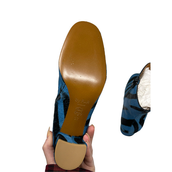NWT by Far Blue Sophia Zebra Print Pony Hair Boot EU 37 US 6.5 or 7 - Picture 9 of 12